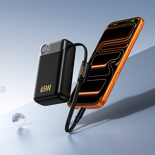 Универсальный Доп. Аккумулятор 12000mAh, Q53, HOCO, выход: 1 PD (65W), Type-C (60W), черный