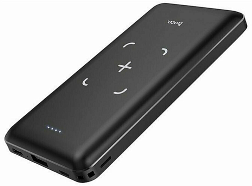 Универсальный Доп. Аккумулятор 10000mAh, J50, HOCO, c беспроводной зарядкой черный