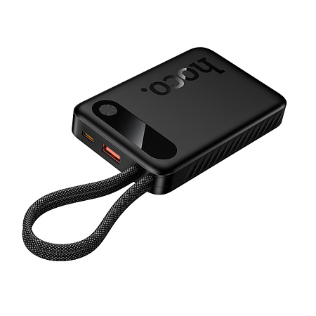 Универсальный Доп. Аккумулятор 10000mAh, J171, HOCO, выход: 1 USB (22.5), 1 PD (20W), с двумя кабелями, черный