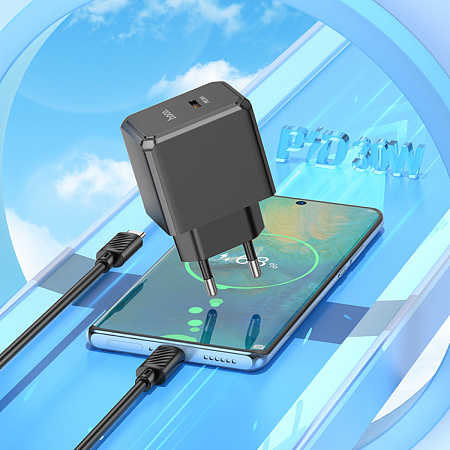 Сетевое зарядное устройство, 1 PD 30W (CS15A), HOCO, черный