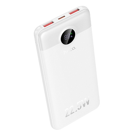 Универсальный Доп. Аккумулятор 10000mAh, J172, HOCO, выход: 1 USB (22.5), 1 PD (20W), белый