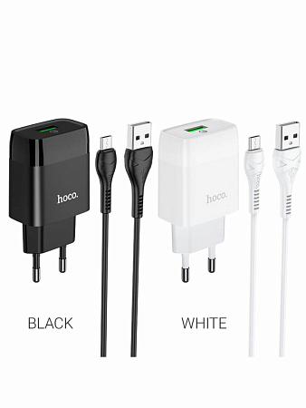 Сетевое зарядное устройство, 1 USB 3.0A (C72Q), HOCO, Type-C, черный