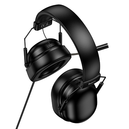 Проводные наушники W113, HOCO, подключение USB-A, игровый с микрофоном, черный