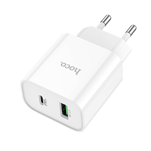 Сетевое зарядное устройство, 1 PD 20W + 1 USB 3.0 QC (C80A Plus), HOCO, белый