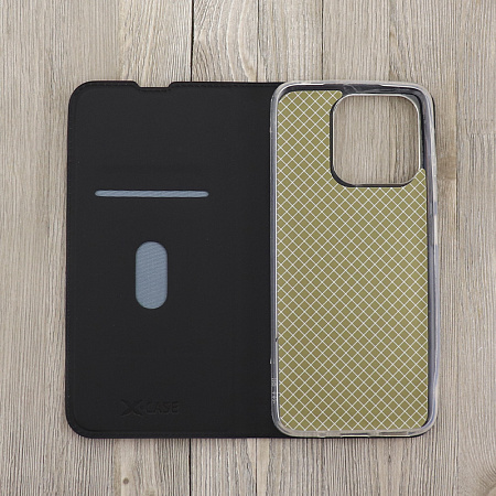 Чехол-книжка для Xiaomi Redmi 12C (4G)/Redmi 11A/Poco C55, X-CASE, боковой, черный