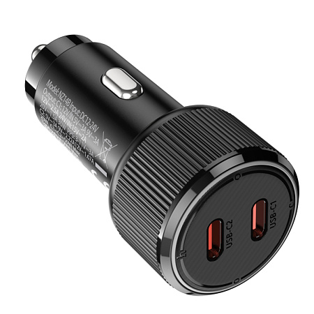 Автомобильное зарядное устройство, 2 PD 50W (NZ14B), HOCO, черный