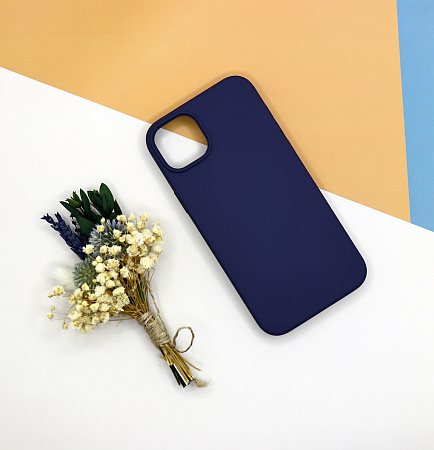 Чехол-накладка для iPhone 14 Plus, Silicon Case, без лого, темно-синий