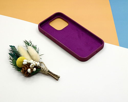 Чехол-накладка для iPhone 14 Pro, Silicon Case, без лого, винный