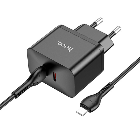 Сетевое зарядное устройство, 2 PD 35W (N29), HOCO, Type-C to Lightning, черный