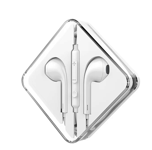 Проводные наушники M55  Memory sound wire control, HOCO, белые