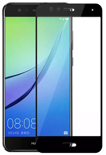 Защитное стекло на Huawei P10 Lite, 9D, черный, X-CASE