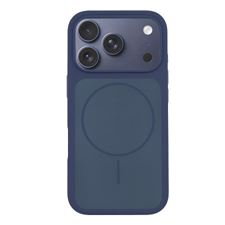 Чехол-накладка для iPhone 17 Pro, Silicon Case, магнитный (MagSafe), с дизайном, без лого, X-CASE, синий