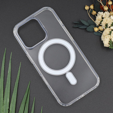 Чехол силиконовый для iPhone 16 Pro Max, Магнитный (MagSafe), X-CASE, прозрачный