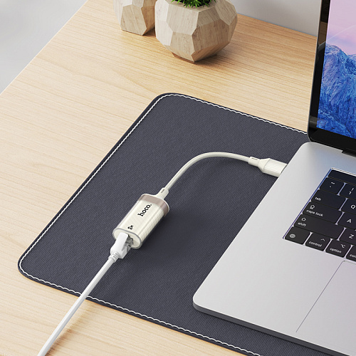 USB интернет адаптер, 100 Mbps, UA41, HOCO, цвет абрикосовый