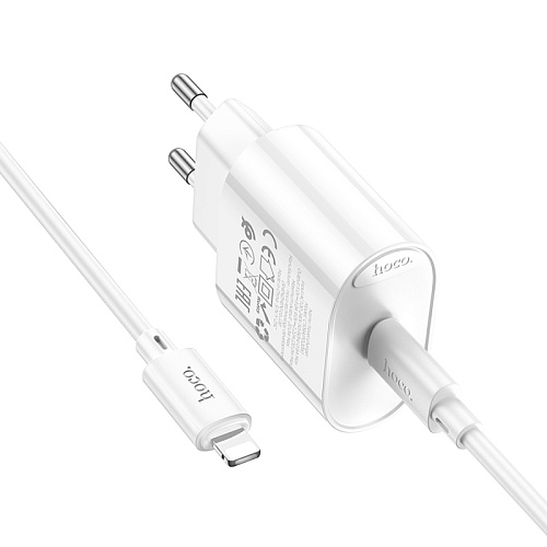 Сетевое зарядное устройство, 1 PD 20W (C109A), HOCO, Type-C to Lightning, белый