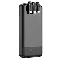 Универсальный Доп. Аккумулятор 20000mAh, J114A, HOCO, 1 USB (5V/2.0A), кабель Lightning/Type-C/Micro, черный