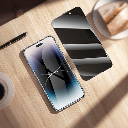 Защитное стекло для iPhone 14 Pro, A777 Plus, HOCO, антишпионское, черное