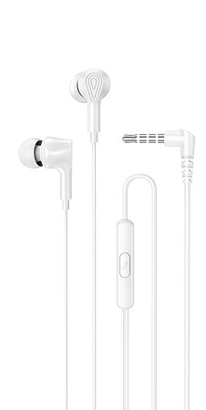 Проводные наушники M102, Ingenious universal earphones, HOCO, вакуумные с микрофоном, белые