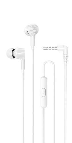 Проводные наушники M102, Ingenious universal earphones, HOCO, вакуумные с микрофоном, белые