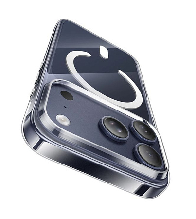 Чехол для iPhone 17 Pro Max, PC+TPU, Магнитный (MagSafe), AS4, HOCO, прозрачный
