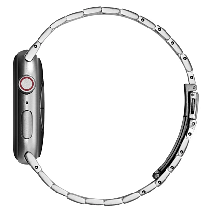 Ремешок на руку для Apple Watch 42/44/45/49 мм, стальной, серебро