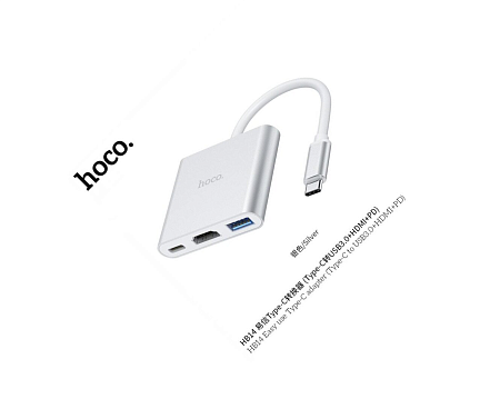 USB  (HB14) c 1 Type-C  USB 3.0+HDMI+PD, HOCO, 