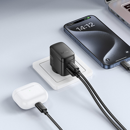 Сетевое зарядное устройство, 1 PD 30W + 1 USB 3.0 QC (CS61A), HOCO, черный