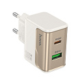 Сетевое зарядное устройство, 1 PD 30W + 1 USB 3.0 QC (CS73A), HOCO, белый