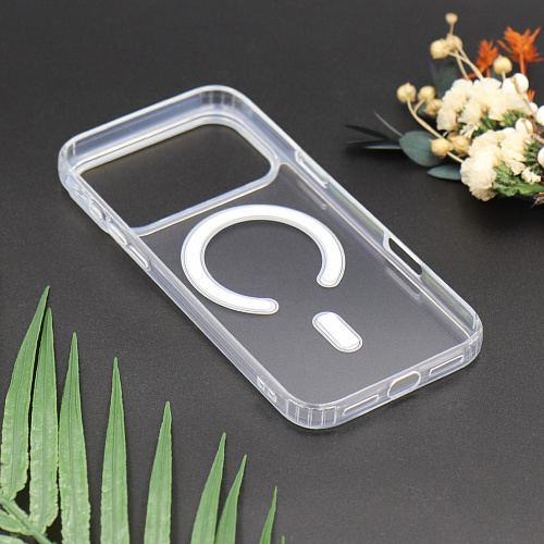 Чехол силиконовый для iPhone 17 Pro Max, Магнитный (MagSafe), X-CASE, прозрачный