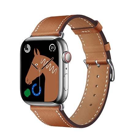 Ремешок на руку для Apple Watch 44/45/46/49 мм, HOCO, WA17, коровья кожа, коричневый