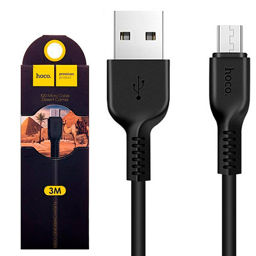 USB Кабель Micro, HOCO, X20, 3M, черный