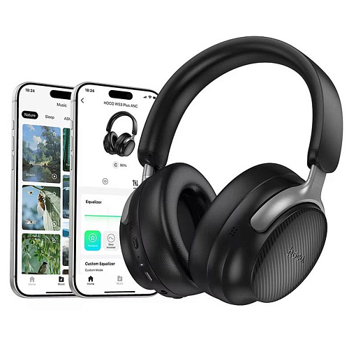 Беспроводные наушники W53 Plus, шумоподавление ANC, HOCO, поддержка приложения, черный