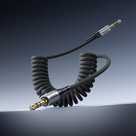 AUX Audio кабель 3,5 мм, UPA33, HOCO, витой, длина 1,5 метр, черный