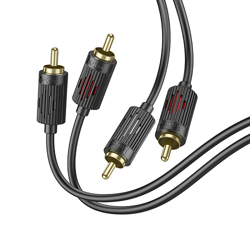 Кабель с RCA на RCA, UPA29, HOCO, колокольчики, черный