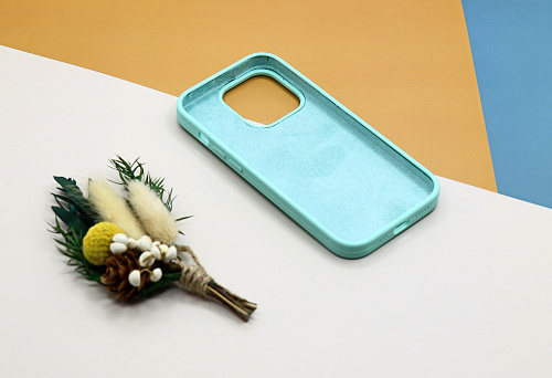 Чехол - накладка для iPhone 13 Pro, Silicon Case, без лого, бирюзовый