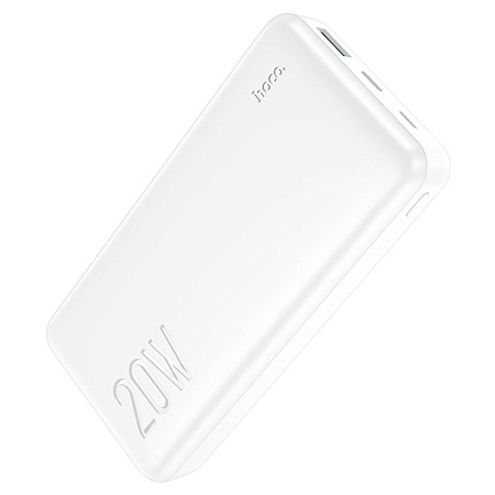 Универсальный Доп. Аккумулятор 20000mAh, J87A, HOCO, выход 1 USB (18W), 1 PD (20W), вход Micro/Type-C, белый
