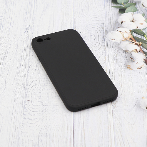 Чехол силиконовый для iPhone 7/8/SE 2020, с микрофиброй внутри, с защитой камеры, X-CASE, черный