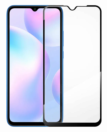 Защитное стекло на Xiaomi Redmi 10A, черное, X-CASE