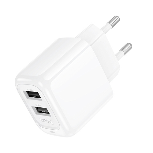 Сетевое зарядное устройство, 2 USB 2.4A (CS51A), HOCO, белый