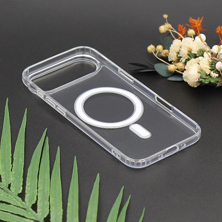 Чехол силиконовый для iPhone 17 Air, Магнитный (MagSafe), X-CASE, прозрачный