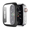 Защитное стекло с чехлом для Apple Watch 45mm, ударопрочный, цвет черный