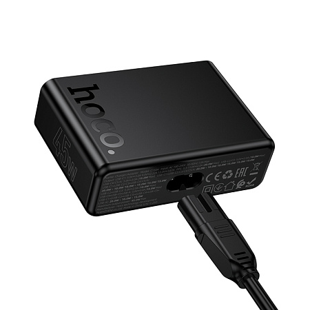 Сетевое зарядное устройство, 5 PD 45W + 1 USB (C150A), HOCO, 1.5м, цвет черный