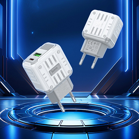 Сетевое зарядное устройство, 1 PD 20W + 1 USB 3.0 QC (C135A), HOCO, белый