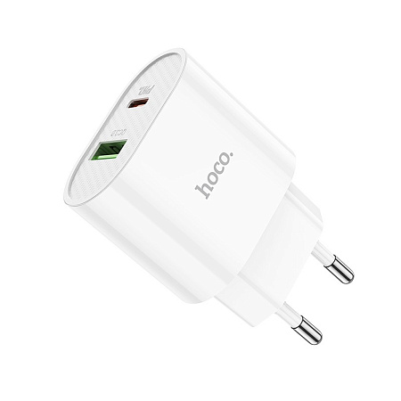 Сетевое зарядное устройство, 1 PD 20W + 1 USB 3.0 QC (C95A), HOCO, белый