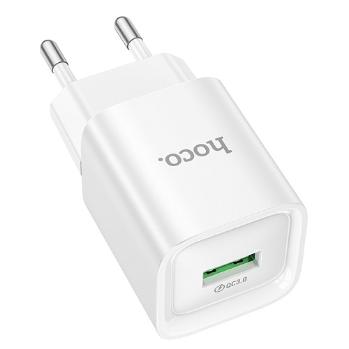 Сетевое зарядное устройство, 1 USB 3.0 QC (C145A), HOCO, мини, белый