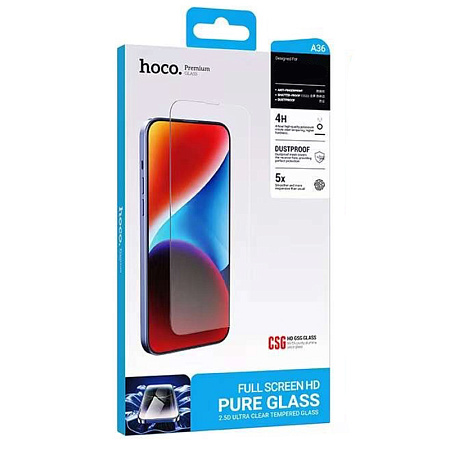    iPhone 15 Pro, A36, HOCO, 3D full screen HD tempered glass, 