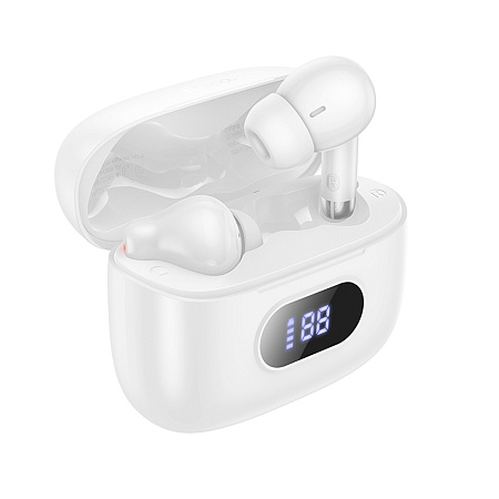 Беспроводные наушники EQ2 Plus, HOCO, вакуумные, с дисплеем, белые