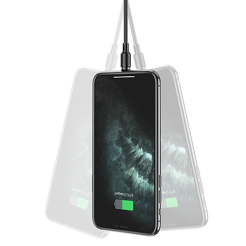 USB дата кабель Lightning, HOCO, X52, магнитный, черный