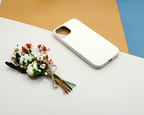 Чехол-накладка для iPhone 14, Silicon Case, без лого, слоновая кость