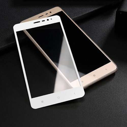 Защитное стекло на Xiaomi Redmi Note 3/ Note 3 Pro Special Edition, закругленное, белое, X-CASE